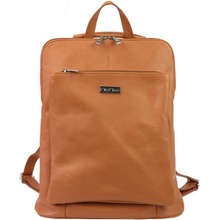 MiaMore 01-015 kožený batůžek Camel 10 l
