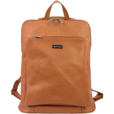 MiaMore 01-015 kožený batůžek Camel 10 l