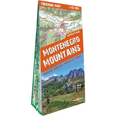 mapa Montenegro mountains / Durmitor / Bjelasica / Prokletije / Komovi 1:65 t. laminovaná