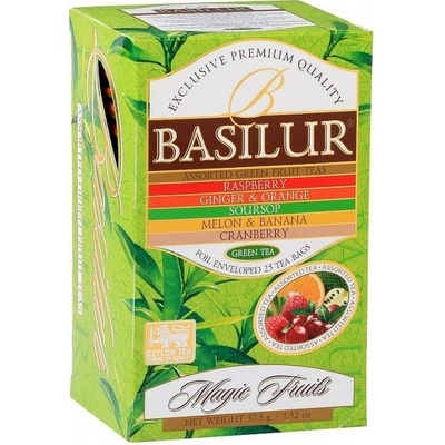 Basilur Mix zelených čajů Magic Fruits Assorted porcovaný s přebalem 25 sáčků