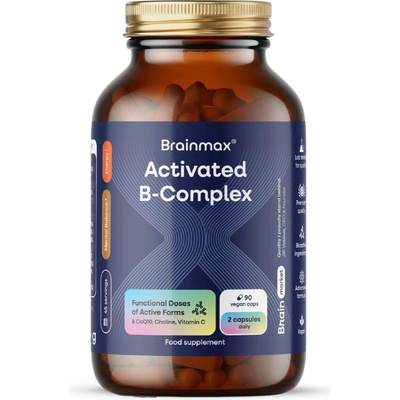 BrainMax Activated B-Complex Aktivovaný B Komplex 90 rostlinných kapslí