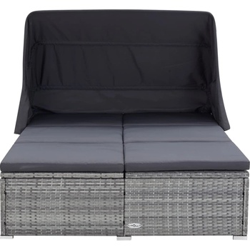 vidaXL 2místné s poduškou polyratan šedé 310236