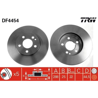 Brzdový kotúč TRW DF4454