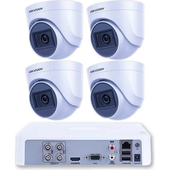 HIKVISION Комплект 4 Куполни Камери Hikvision ZK41920W с Аудио и Нощно Виждане 20m (ZK41920W)