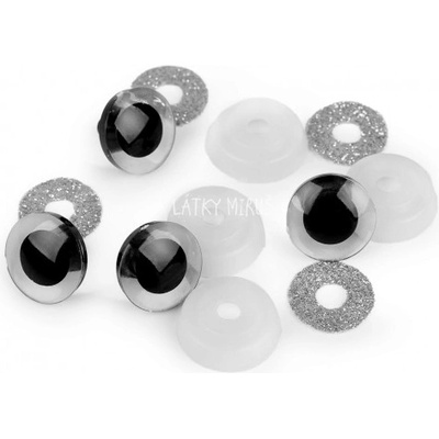Oči glitrové 790788 stříbrné