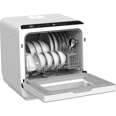 MM Handel Stolní myčka nádobí, mini myčka s 6litrovou nádrží, 5 programů, LED displej, funkce sušení, Barvy a parametry Bílá