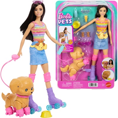 Barbie Pets na kolieskových korčuliach so šteniatkom a doplnkami