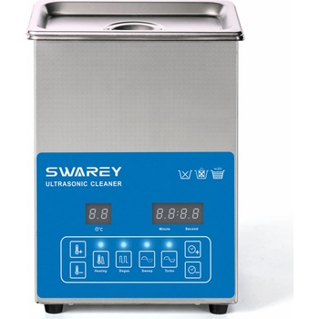 SWAREY 2,5 l ultrazvuková čistička ultrazvuková čistička 40KHz 60W vykurovací výkon 100W