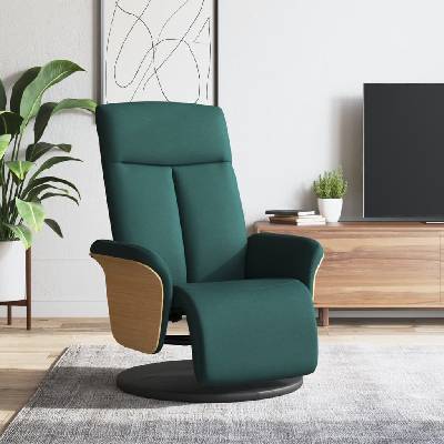 vidaXL 356525 Polohovací s podnožkou tmavě zelené textil