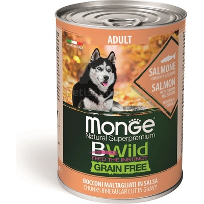 Monge BWild Grain Free Adult консерва за кучета - сьомга с тиква и тиквички 400 г