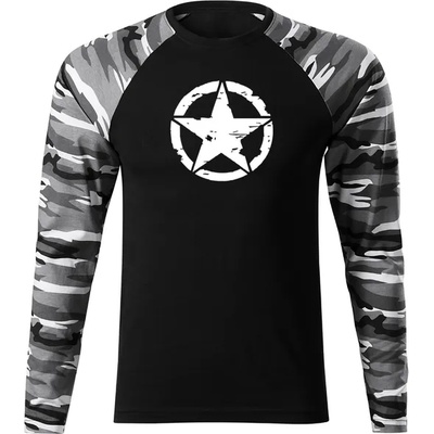 DRAGOWA FIT-T Тениска с дълъг ръкав Star, градски камуфлаж, 160 г/м2 (4556)