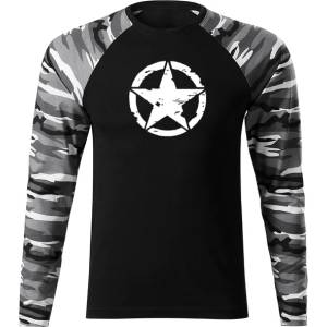 DRAGOWA FIT-T Тениска с дълъг ръкав Star, градски камуфлаж, 160 г/м2 (4556)