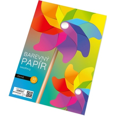 Barevný papír A4 80 g 50 listů černá