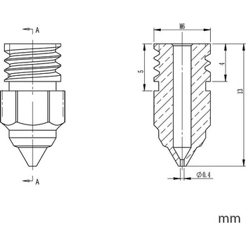 Creality Месинг Дюза 0.2, 0.4mm МК за Creality