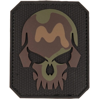 Nášivka na suchý zips - patch Skull 3D Camo veľká
