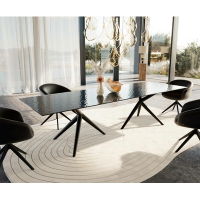 DELIFE Edge 300 x 100 sklo s reliéfem kouřově černé 3D design Estelar kulatý kov černý