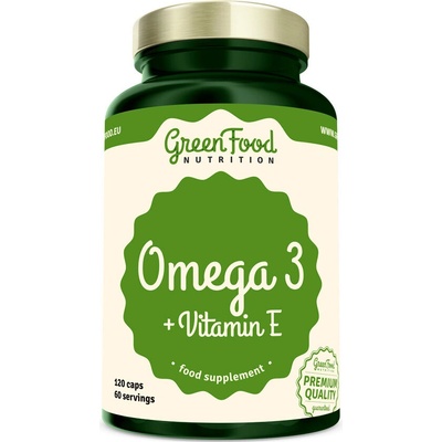 GreenFood Omega 3 + Vitamín E 120 kapslí