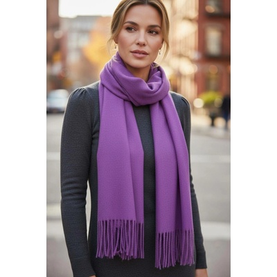 Classic Scarf vlněná jasně fialová