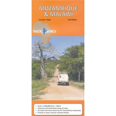 mapa Malawi & Mozambique 1:1 mil. voděodolná Track 4x4