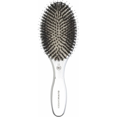Olivia Garden Expert Care Oval Boar & Nylon Bristles Silver