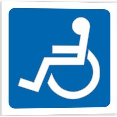 Traiva s.r.o Bezbariérový přístup - symbol Verze: Samolepka 90 x 90 mm tl. 0.1 mm - Kód: 03262