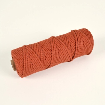Bavlnená šnúra na macrame 3mm tehlová