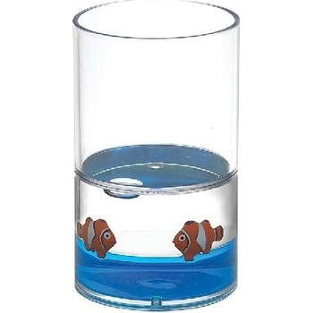 Aqualine Pyxis Pohárik Nemo na kefky a pastu na postavenie modrá/číra PY1089
