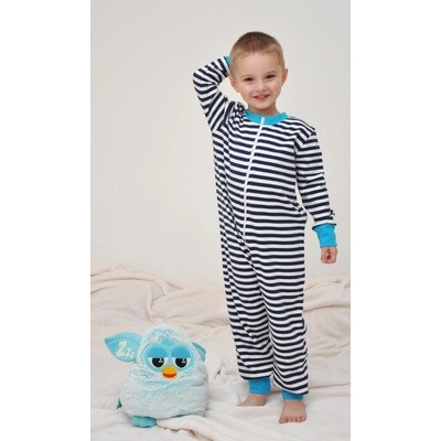 Overal hrubší Námořnické proužky s tyrkysovou