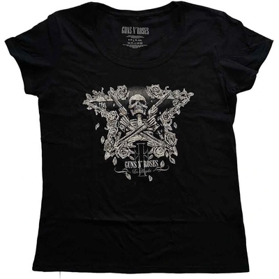 Guns N' Roses Skeleton Guns Black S Дамски Риза (GNRTS26LB01)