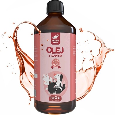 Atlantic Treat Lososový olej 100% pre psov a mačky 1000 ml