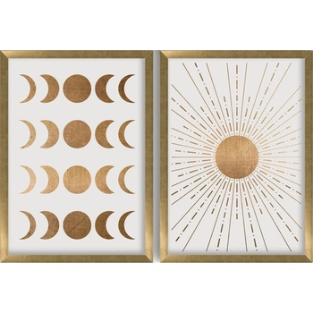 Wallity Картини в комплект 2 бр. 38x53 cm Moon & Sun - Wallity (122RMF1123)