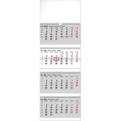 nástěnný 4měsíční standard skládací, 29,5 x 84,5 cm 2026 – Zboží Dáma