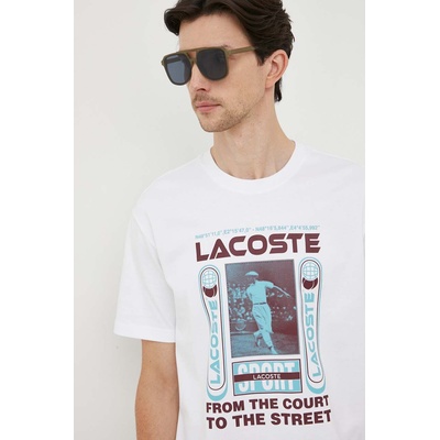 Lacoste Памучна тениска Lacoste в бяло с принт (TH5642)