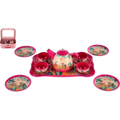 Teddies Čajová sada riadu plech 15ks v kufríku