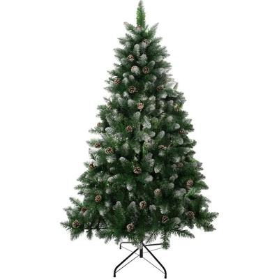 Stromček MagicHome Vianoce Albero, jedľa, zasnežené konce, so šiškami, 150 cm