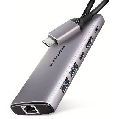 AXAGON HMC-6G2L - USB 10Gb/s hub, 2x USB-A, 1x USB-C, HDMI 4k/60, RJ-45, PD 100W, kabel USB-C 15cm