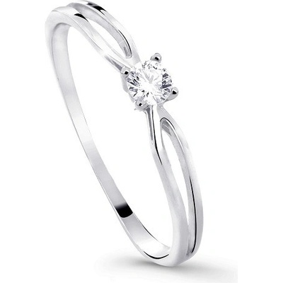 Šperky-NM Dámský tenký prsten v bílém zlatě 1494