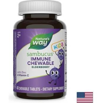 Nature's Way Самбукус за Деца 40 дъвчащи таблетки | Nature’s Way (12961)