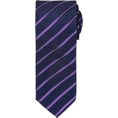 Premier Workwear Sportovní pruhovaná kravata PR784 Navy