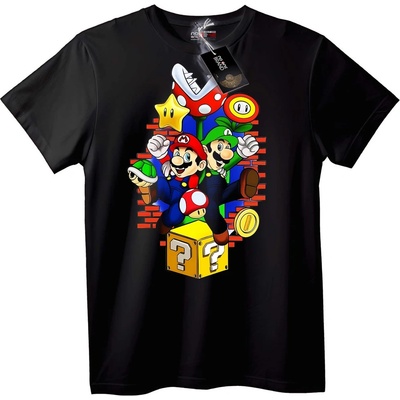 NOONEBRAND Тениска Super Mario и Luigi - 4XL, Black