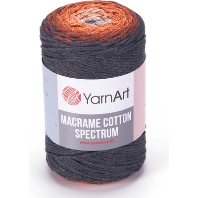 Yarn Art Macrame Cotton Spectrum 1307 oranžová, tmavě šedá
