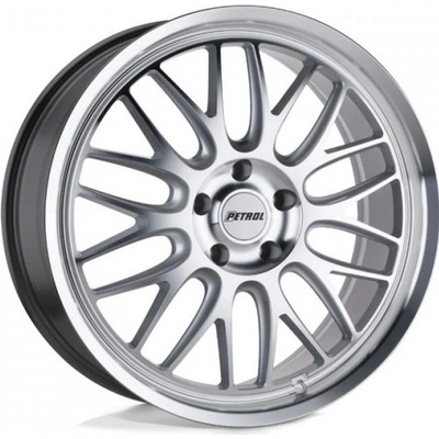 Petrol P4C 7x16 5x112 ET40 silver with machined face & lip