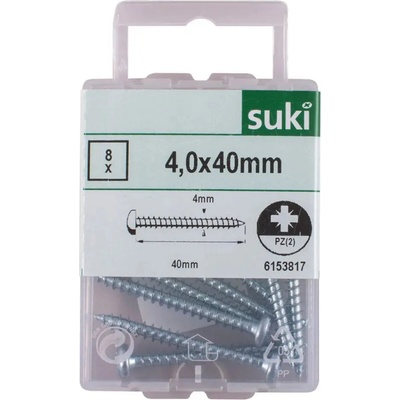 Suki ВИНТ ЗА ДЪРВО 4x40 ММ suki 8 БРОЯ (4004575538179)