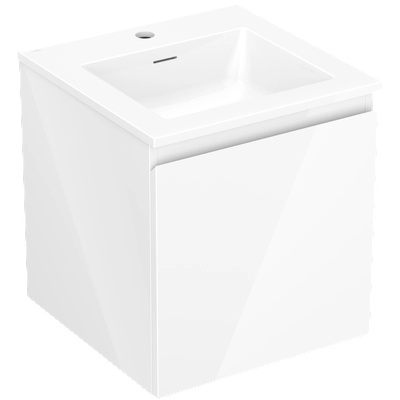 Mexen Orio шкаф за баня 45 см с мивка Otis, 1 чекмедже, бял гланц - 91A10-04547-1-BF00-W18M00 (91A10-04547-1-BF00-W18M00)