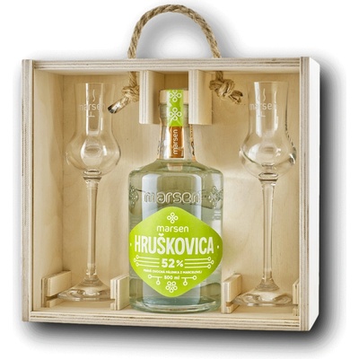 Marsen Hruškovica 52% 0,5 l (darčekové balenie 2 poháre)