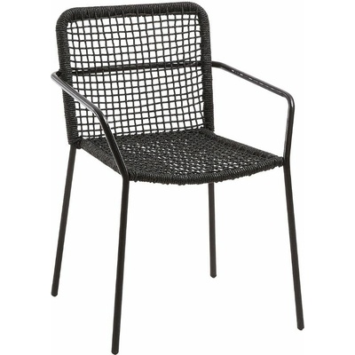 Kave Home Tmavě šedá pletená židle Ellen