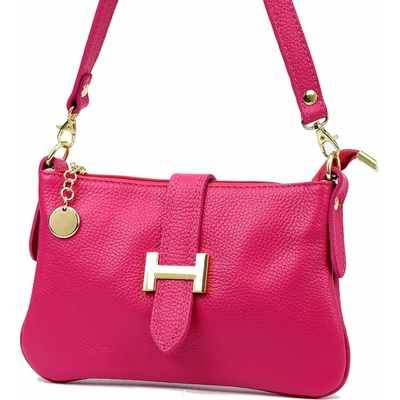 Luka dámska malá kožená crossbody kabelka fuksia 25-068