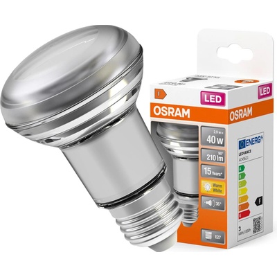Osram LED žiarovka E27 R63 2,6W 40W 210lm 2700K Warm 36° STAR