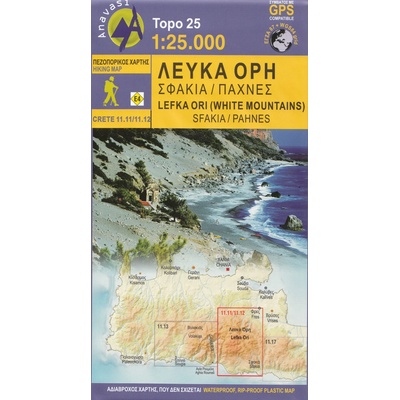 Lefka Ori Pachnes Sfakia Kréta 1:25t turistická mapa ANAVASI