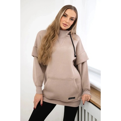 Kesi Insulated turtleneck sweatshirt dark beige krémová